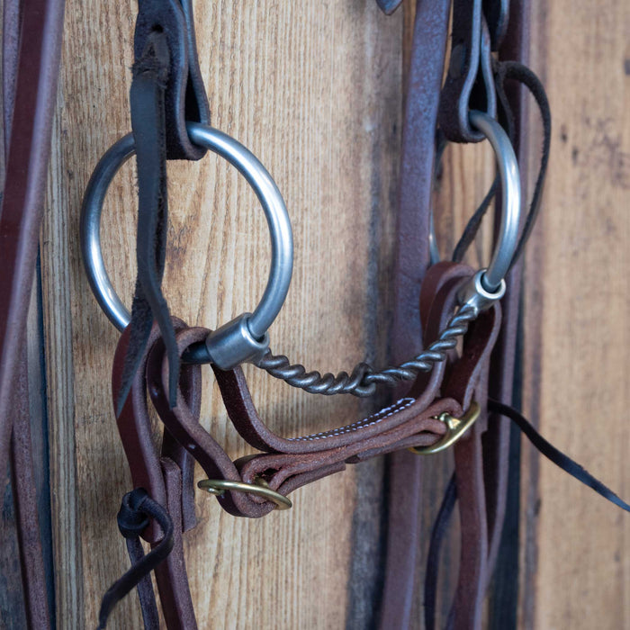 Maheu O-Ring Twisted Wire Snaffle Bridle Rig w/All New Leather