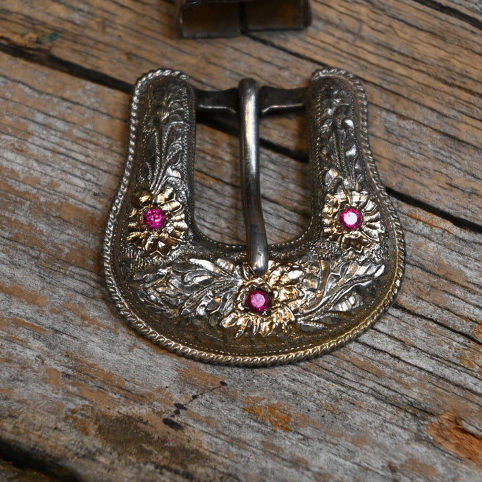 4pc. Belt Buckle w/Red Stones