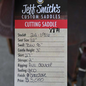 16" USED JEFF SMITH CUTTING SADDLE Saddles Jeff Smith   