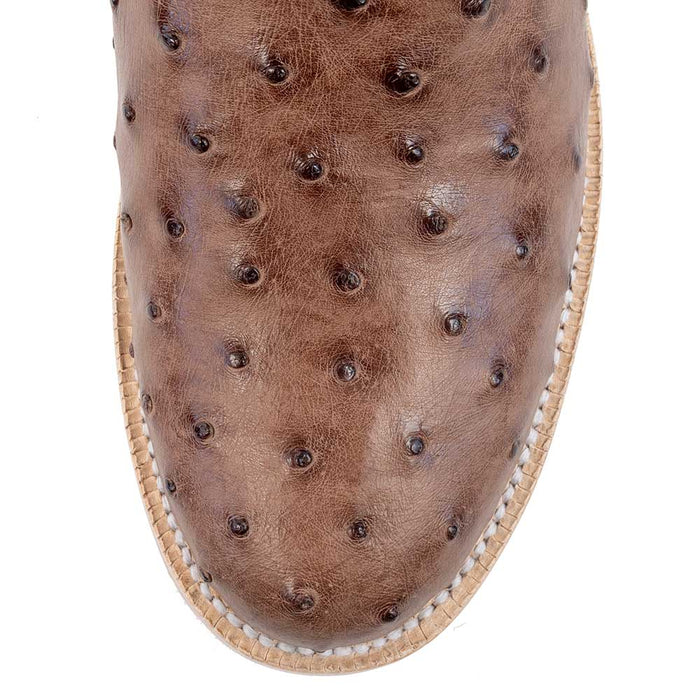 R. Watson Men's Tobacco Full Quill Ostrich Roper Round Toe - FINAL SALE MEN - Footwear - Exotic Western Boots R Watson