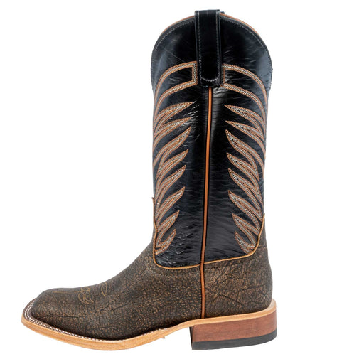 Anderson Bean Men's Square Toe Tan Safari Cape Buffalo Black Western Boot MEN - Footwear - Exotic Western Boots Anderson Bean Boot Co.