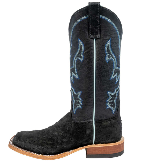 Anderson Bean Men's Square Toe Black WW Ostrich Western Boot MEN - Footwear - Exotic Western Boots Anderson Bean Boot Co.