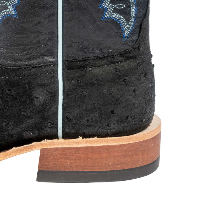 Anderson Bean Men's Square Toe Black WW Ostrich Western Boot MEN - Footwear - Exotic Western Boots Anderson Bean Boot Co.