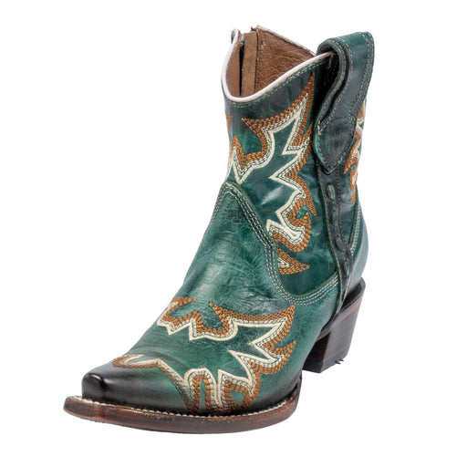 Circle G Aqua Embroidery Zipper Ankle Boot WOMEN - Footwear - Boots - Booties Corral Boots
