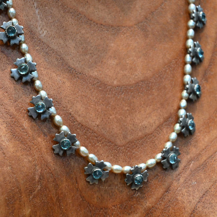 15" Sterling Silver & Pearl Necklace