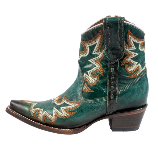 Circle G Aqua Embroidery Zipper Ankle Boot WOMEN - Footwear - Boots - Booties Corral Boots