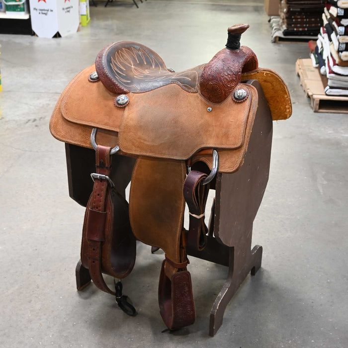 14.5" USED CACTUS RELENTLESS TEAM ROPING SADDLE