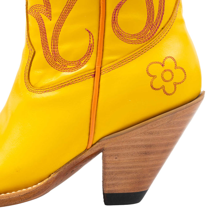 Yippie Ki Yay Yellow Flower Power Bootie