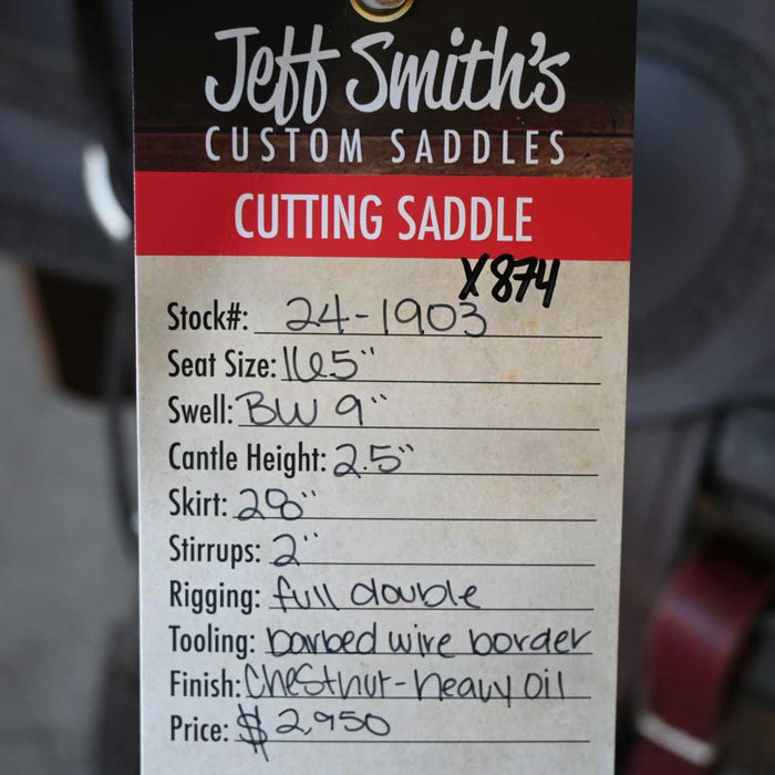 16.5" USED JEFF SMITH CUTTING SADDLE Saddles - Used Jeff Smith