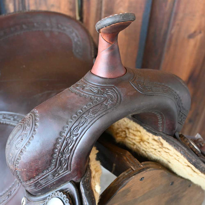 16.5" USED JEFF SMITH CUTTING SADDLE Saddles - Used Jeff Smith