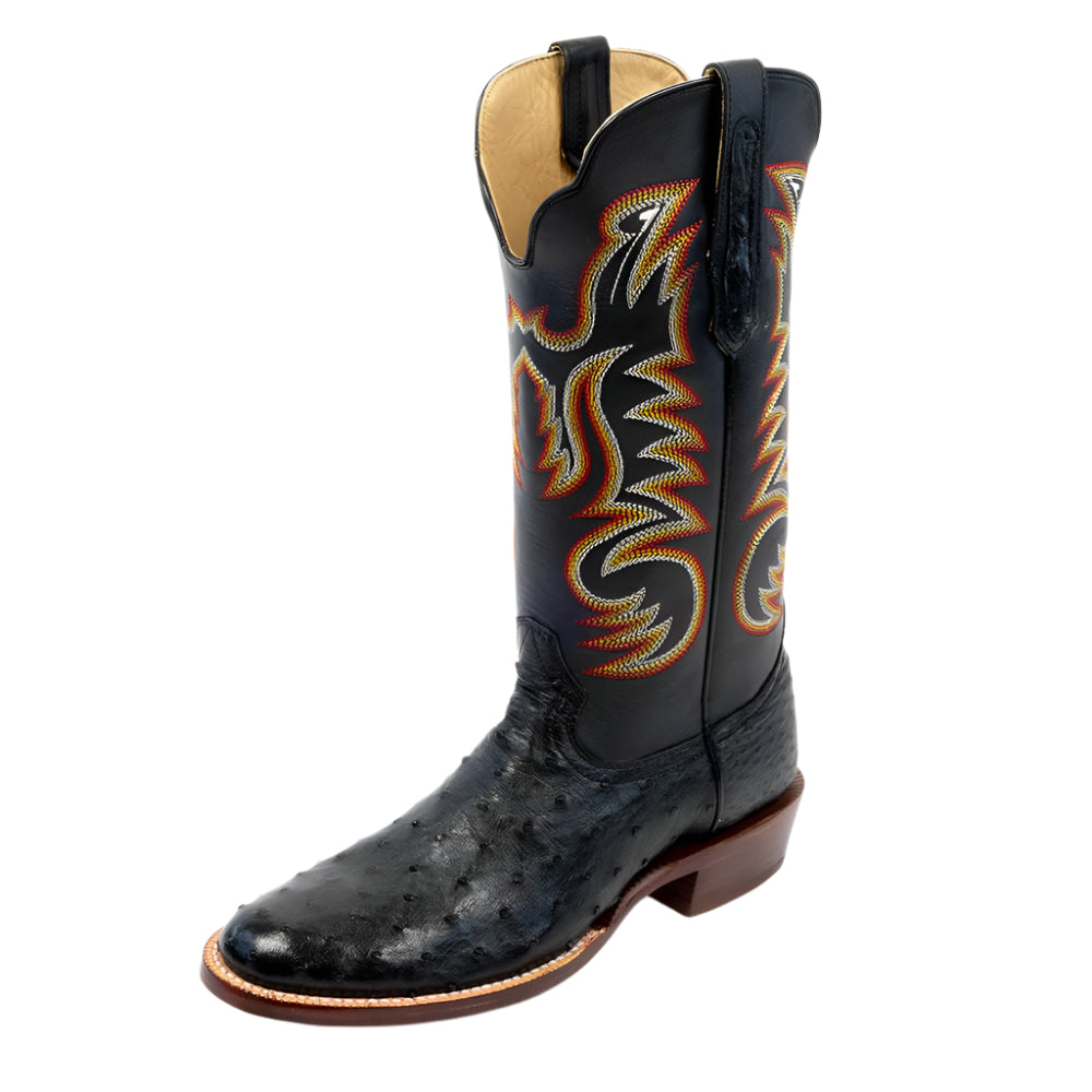 R. Watson Men's Black Cowhide Western Boot