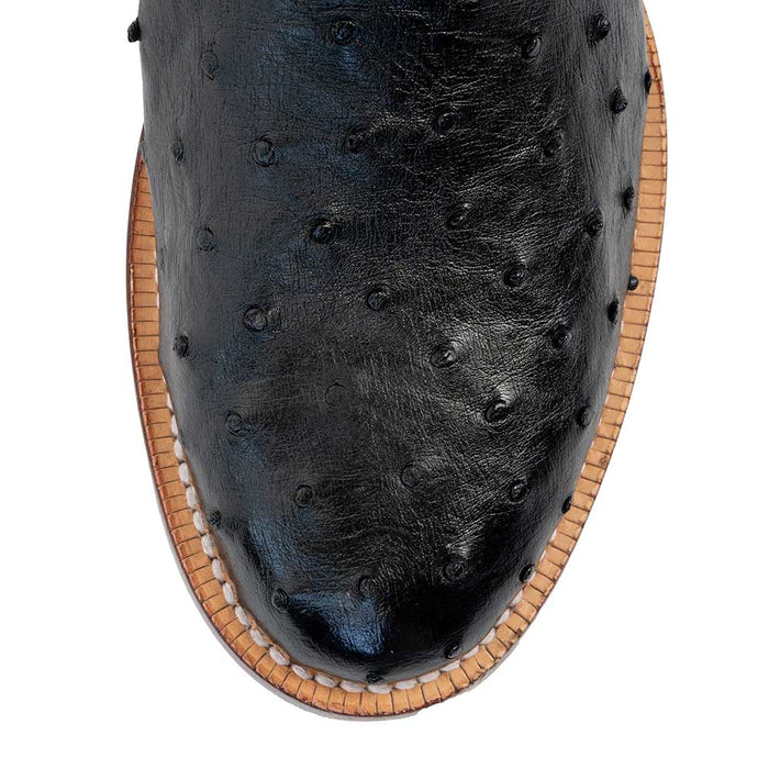 R. Watson Men's Black FQ OSTRICH Round Toe - FINAL SALE MEN - Footwear - Exotic Western Boots R Watson