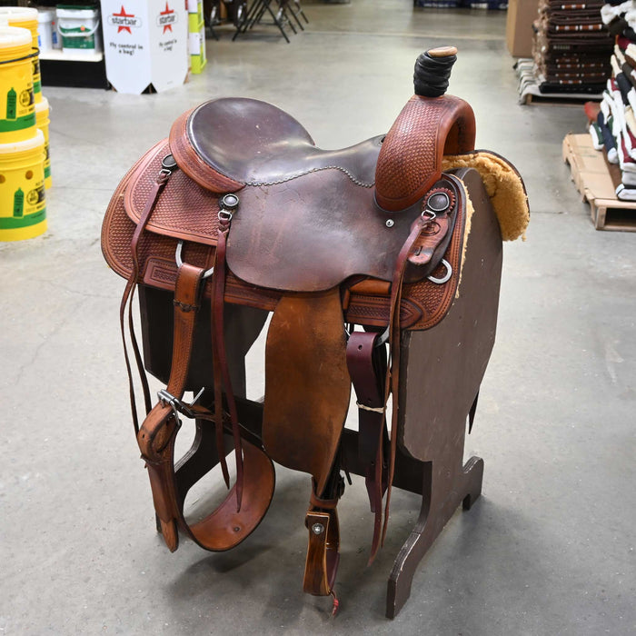 16" USED MIKE'S CUSTOM RANCH CUTTER SADDLE