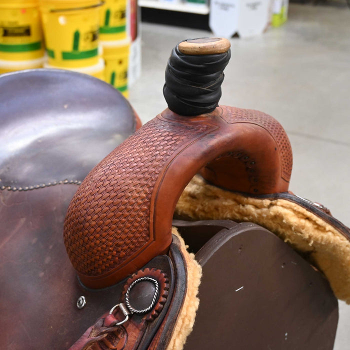 16" USED MIKE'S CUSTOM RANCH CUTTER SADDLE