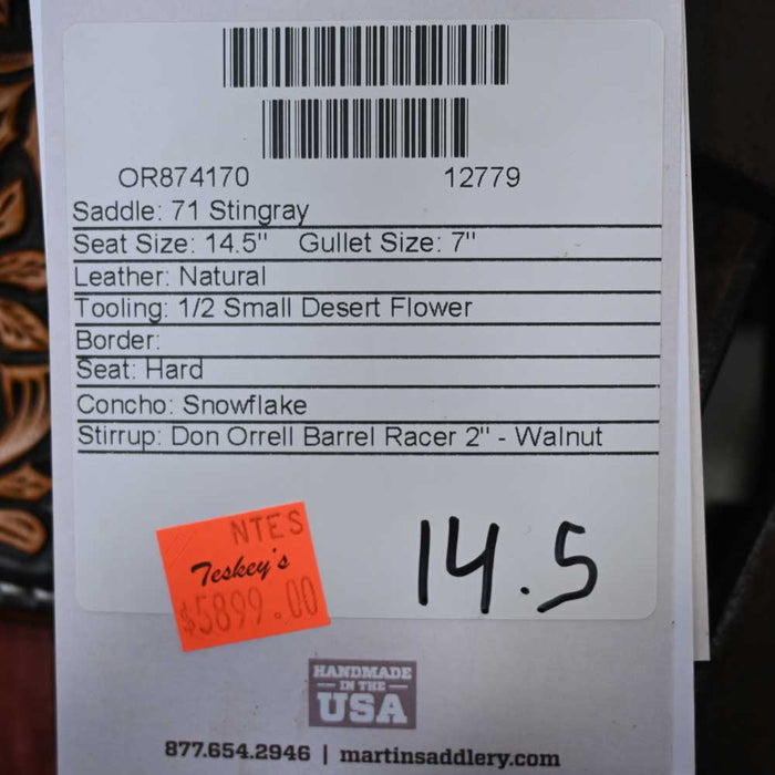 14.5" MARTIN STINGRAY BARREL SADDLE Saddles - New Martin Saddlery