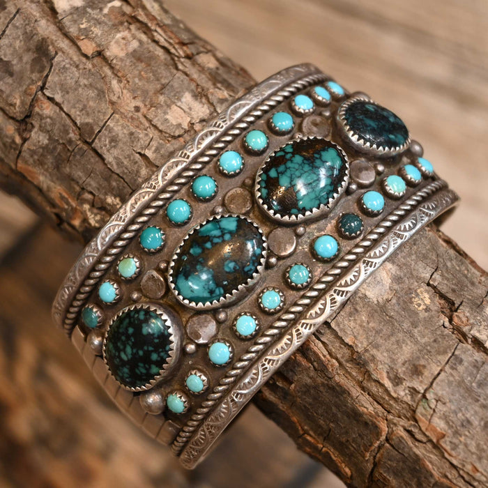 1980's Sterling Silver & Turquoise Cuff