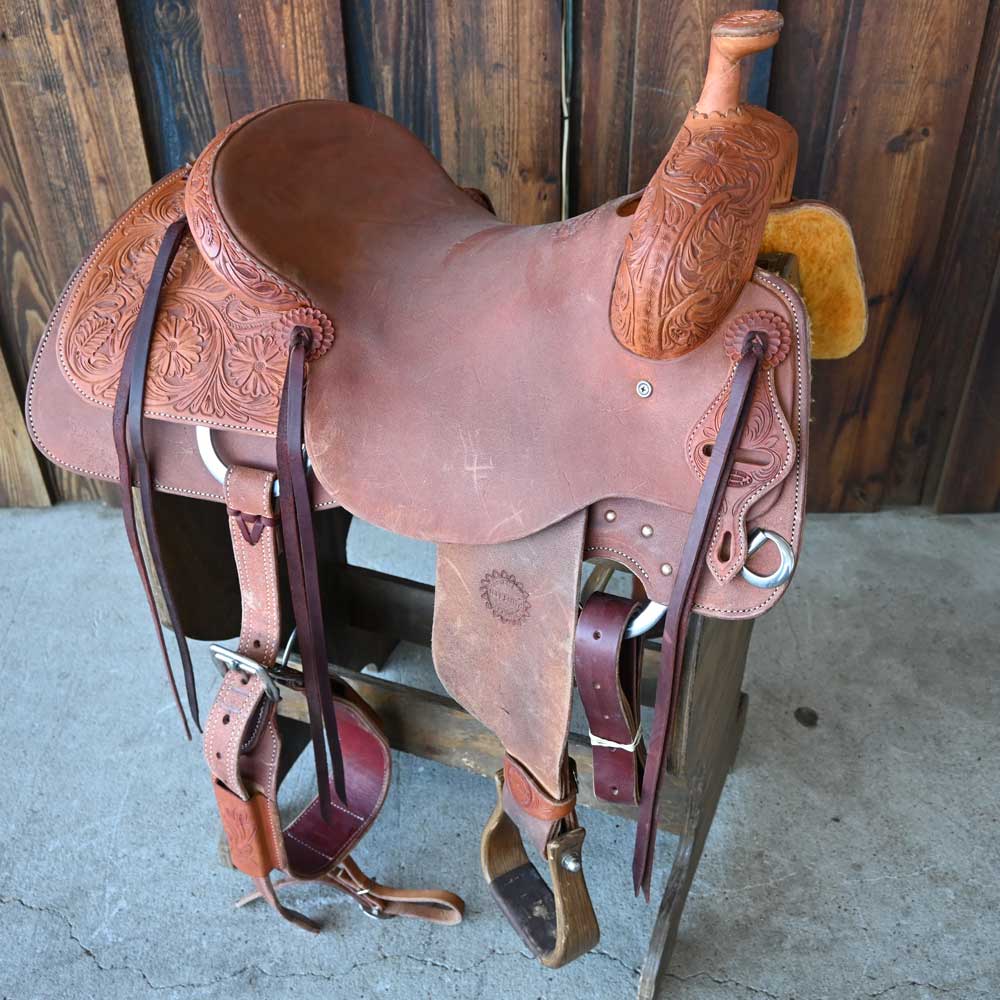 16" USED JEFF SMITH RANCH CUTTING SADDLE Saddles Jeff Smith   