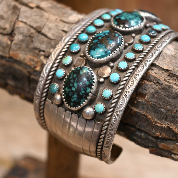 1980's Sterling Silver & Turquoise Cuff