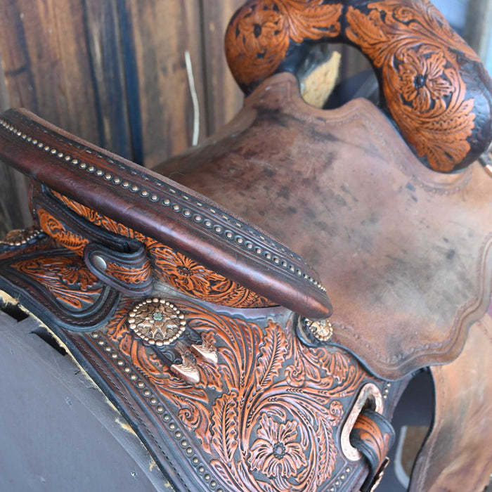 14" USED MARTHA JOSEY CIRCLE Y BARREL SADDLE