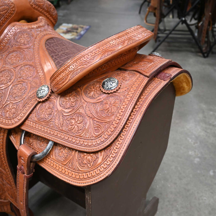 14.5" USED LARRY COATS TEAM ROPING SADDLE
