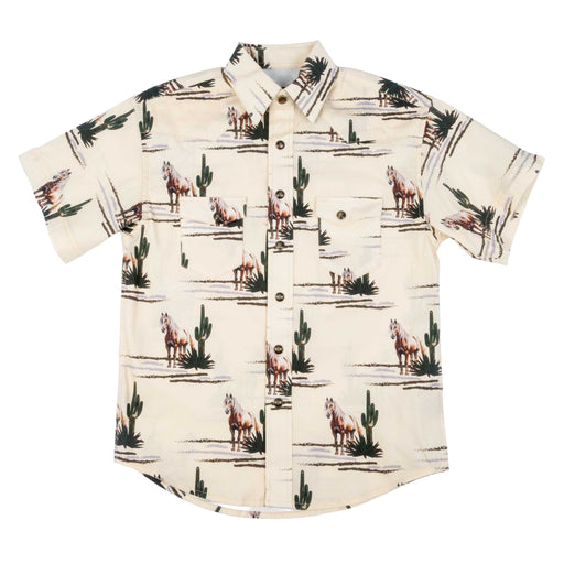 Rock & Roll Denim Boy's Brown Novelty Snap Shirt KIDS - Boys - Clothing - Shirts - Short Sleeve Shirts Panhandle