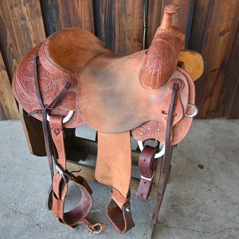 15.5" USED JEFF SMITH RANCH CUTTING SADDLE Saddles Jeff Smith   