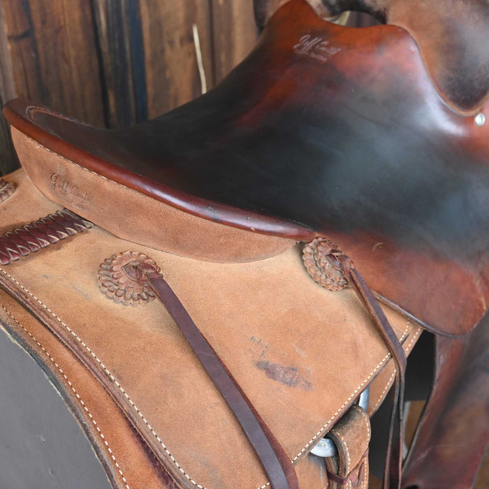 15.5" USED JEFF SMITH COW HORSE SADDLE