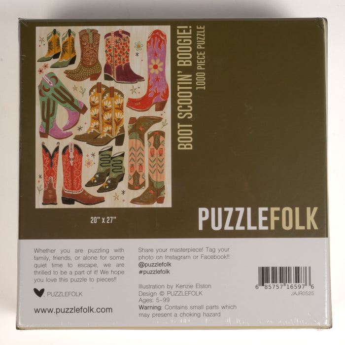 Boot Scootin' Boogie! 1000 Piece Western Cowboy Boot Puzzle