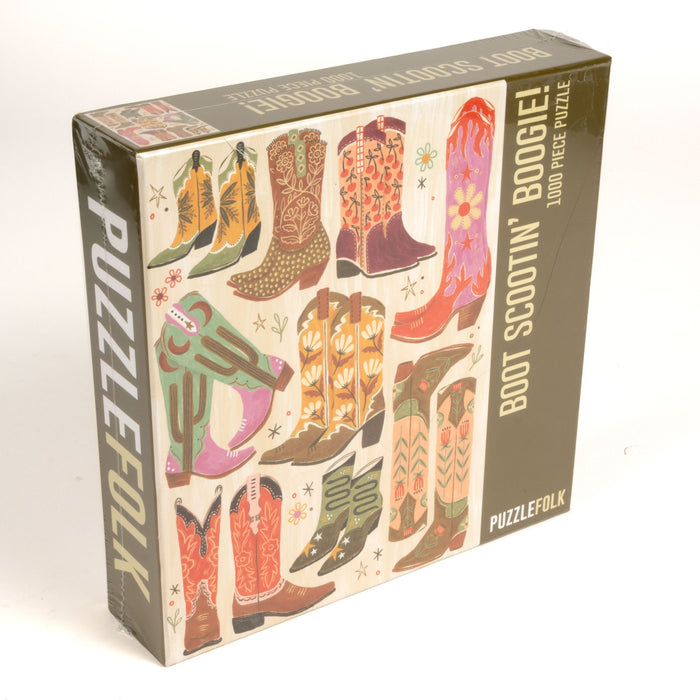 Boot Scootin' Boogie! 1000 Piece Western Cowboy Boot Puzzle