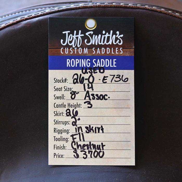 14" USED JEFF SMITH ROPER SADDLE