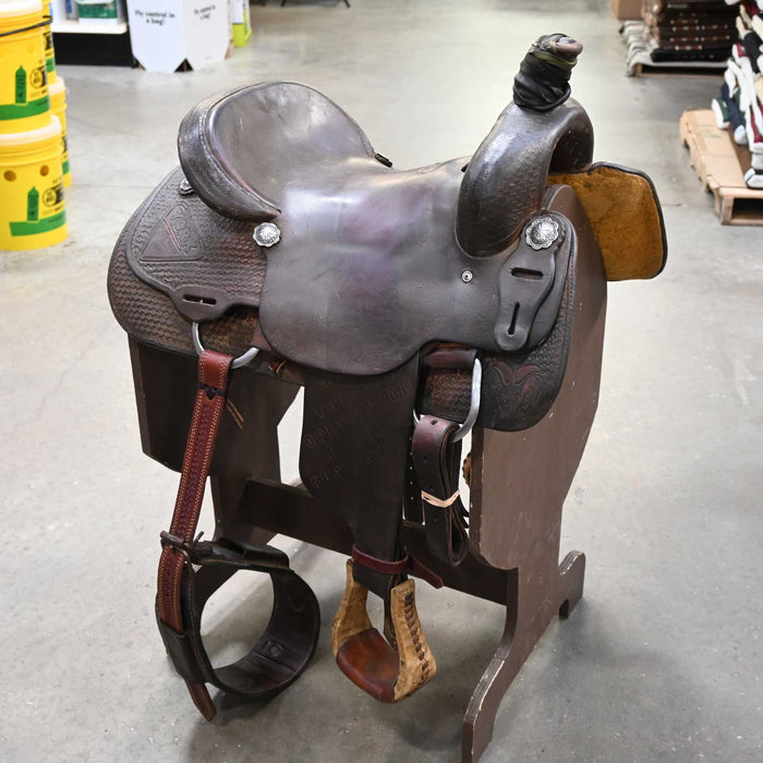 16" USED STANLEY'S TEAM ROPING SADDLE