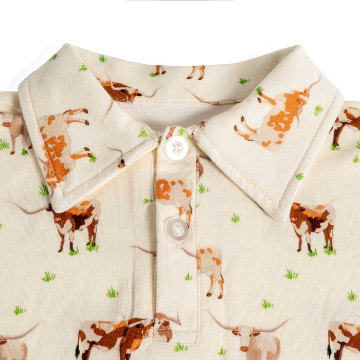 Toddler Boy's Longhorn Cows Polo Shirt KIDS - Boys - Clothing - Shirts - Long Sleeve Shirts Goosies