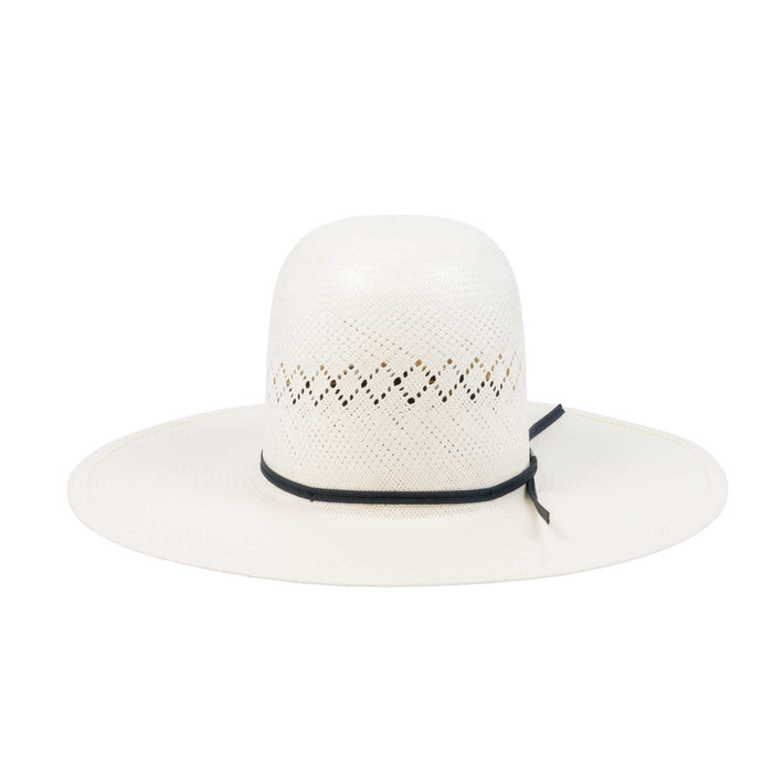 American Fancy Vent Solid Weave Open Crown Ivory Straw Hat - 4 1/2" HATS - STRAW HATS American Hat Co.