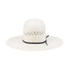 American Fancy Vent Solid Weave Open Crown Ivory Straw Hat - 4 1/2" HATS - STRAW HATS American Hat Co.