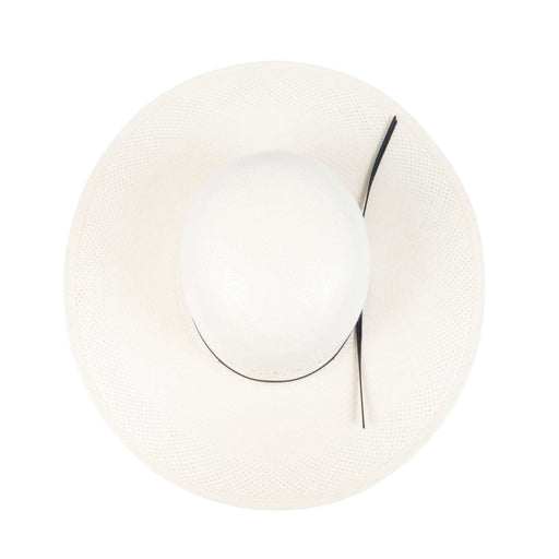 American Fancy Vent Solid Weave Open Crown Ivory Straw Hat - 4 1/2" HATS - STRAW HATS American Hat Co.