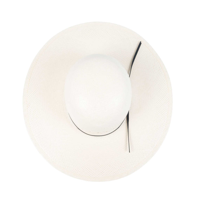 American Fancy Vent Solid Weave Open Crown Ivory Straw Hat - 4 1/2" HATS - STRAW HATS American Hat Co.