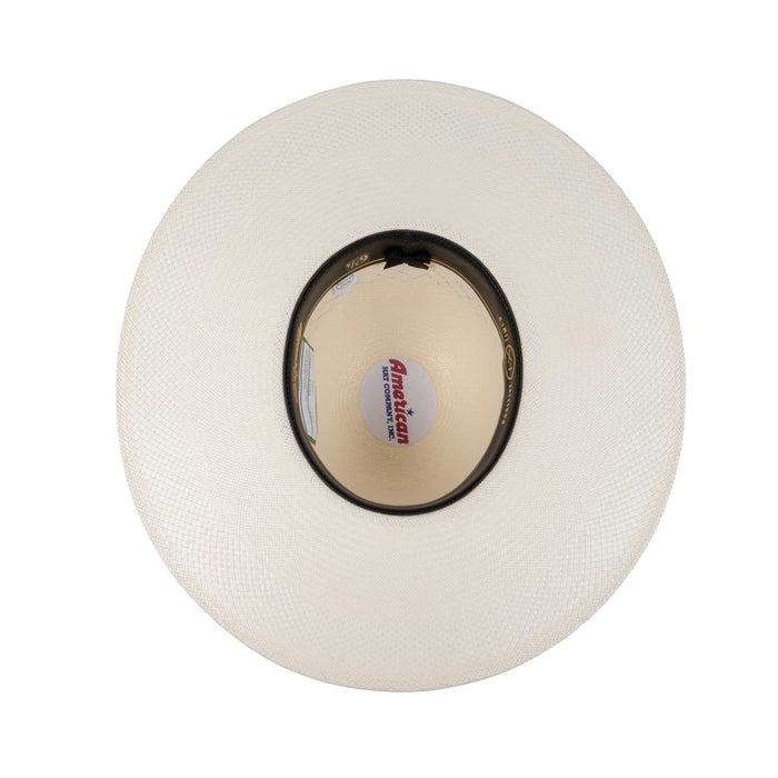 American Fancy Vent Solid Weave Open Crown Ivory Straw Hat - 4 1/2" HATS - STRAW HATS American Hat Co.