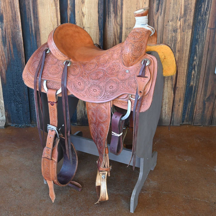 16" USED TRENT WARD TEAM ROPER SADDLE