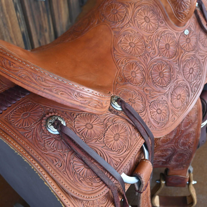 16" USED TRENT WARD TEAM ROPER SADDLE