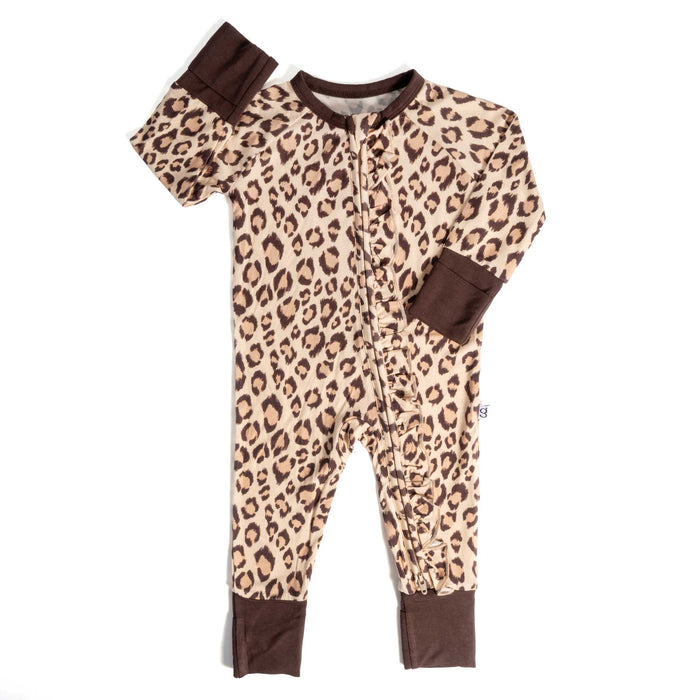 Baby Girl's Leopard Convertible Zip Pjs
