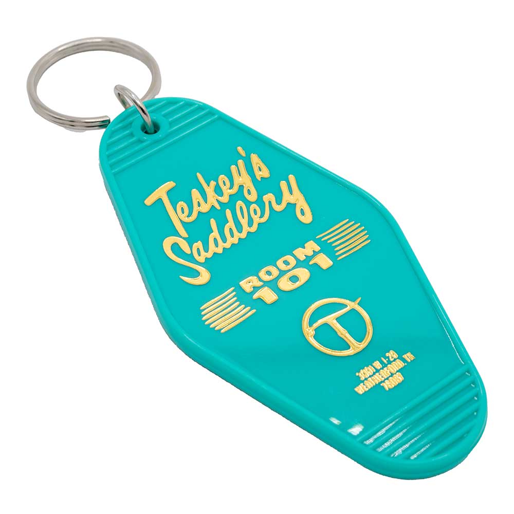 Teskey's Gold Foil Stamped Keychain - Turquoise