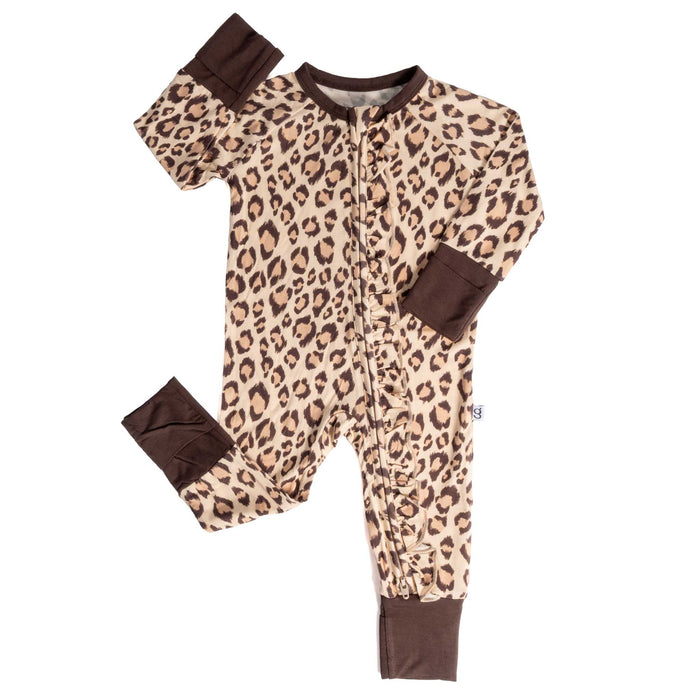 Baby Girl's Leopard Convertible Zip Pjs