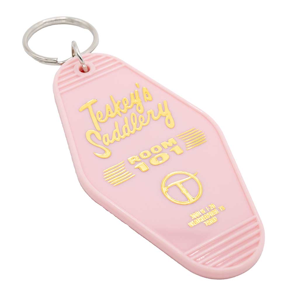 Teskey's Gold Foil Stamped Keychain - Pink