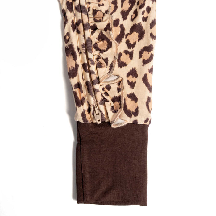 Baby Girl's Leopard Convertible Zip Pjs