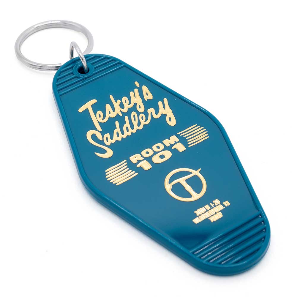 Teskey's Gold Foil Stamped Keychain - Teal