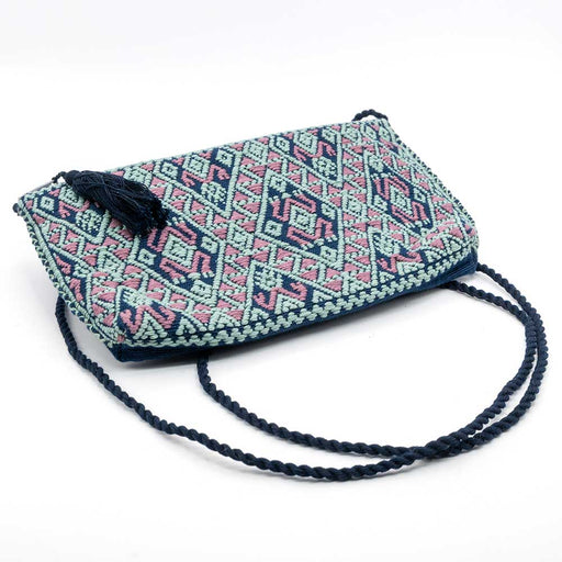 Huichol Crossbody Bag - Mauve/Navy WOMEN - Accessories - Handbags - Clutches & Pouches San Pancho Artisans