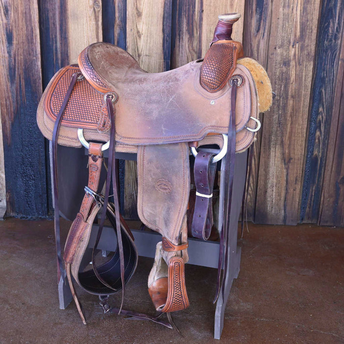 15.5" USED TESKEY'S PATRICK SMITH TEAM ROPER SADDLE