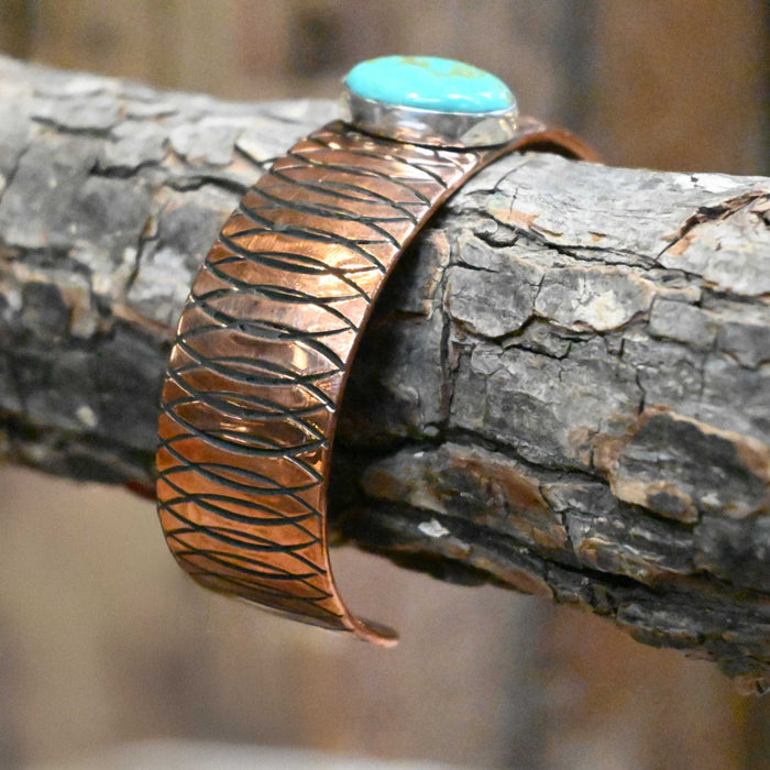 Native Copper Cuff w/Turquoise Stone