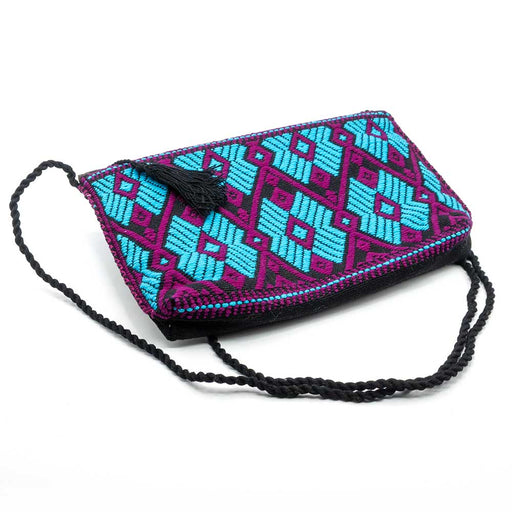 Huichol Crossbody Bag - Magenta/Turquoise WOMEN - Accessories - Handbags - Clutches & Pouches San Pancho Artisans