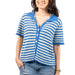 Collared Blue Stripe Sweater Top WOMEN - Clothing - Tops - Short Sleeved Wishlist